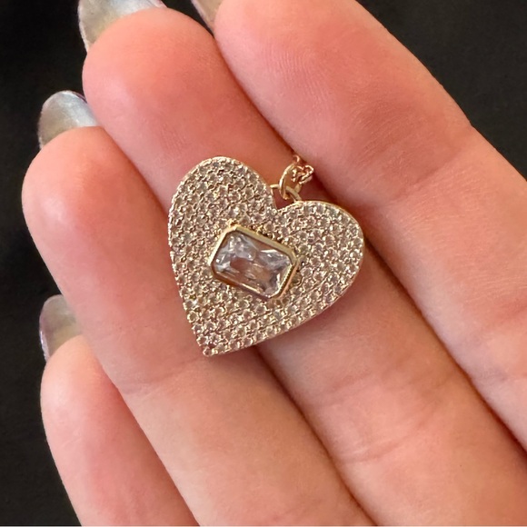 Lili Claspe Frankie Heart Pendant Clear CZ Necklace - Picture 4 of 7